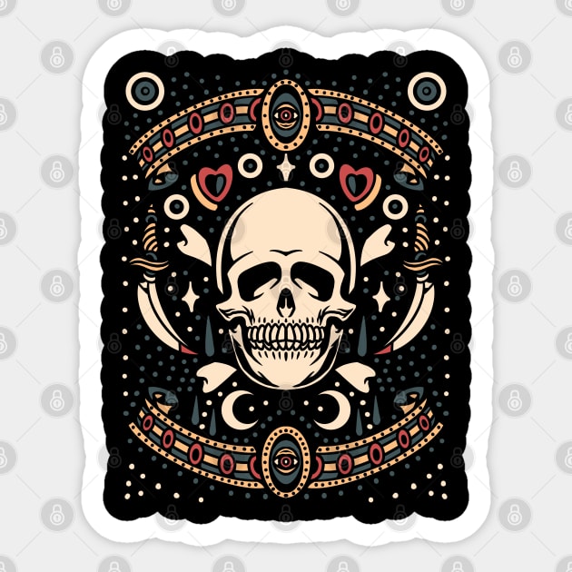 Skull Dagger Sticker by Myartstor 